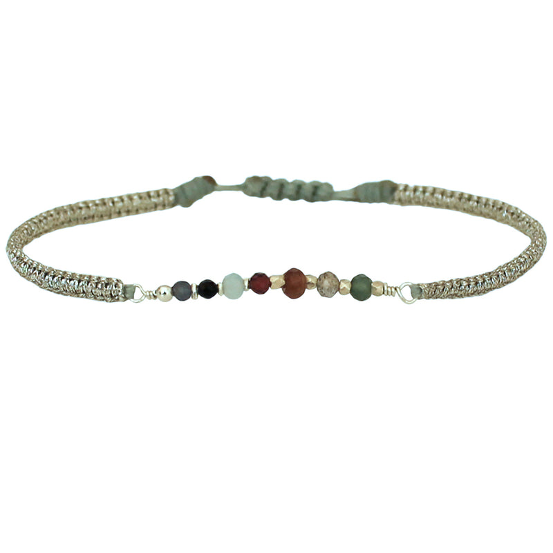 GYPSY BRACELET IN SILVER & SEMI-PRECIOUS STONES