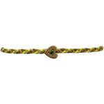 HANDMADE HEART BRACELET IN NEON TONES FEATURING A GREEN ONYX STONE