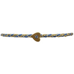 This delicate bracelet is handmade by our team of master artisans using metallic threads and a gold heart charm encrusted with a sparkling quartz stone. It's the perfect accessory to add a little sparkle in your life.  Details:      Quartz semi-precious stone     Gold Vermeil setting     Women bracelet     Adjustable handwoven bracelet     Width 5mm