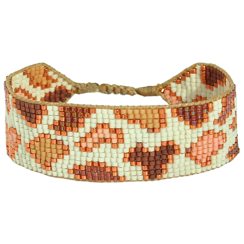 HANDMADE LEOPARD BRACELET IN ROSE GOLD AND NEUTRAL TONES
