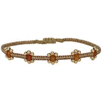 LILAC HANDMADE BRACELET WITH GOLD AND HESSONITE STONE