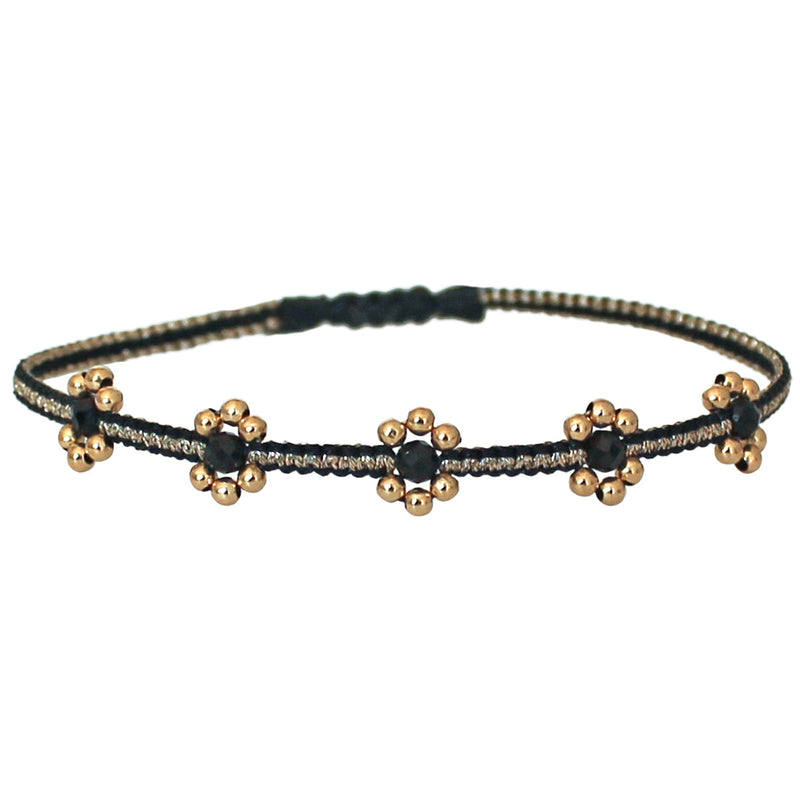 LILAC HANDMADE BRACELET WITH GOLD AND SPINEL STONE