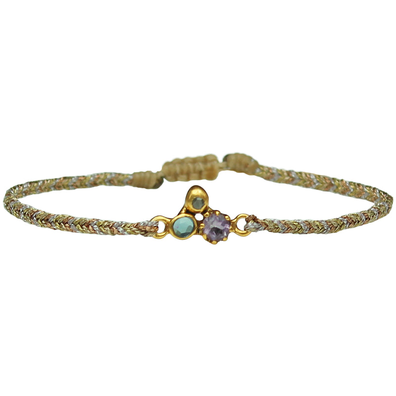AMETHYST, TOPAZ & DIAMOND BRACELET