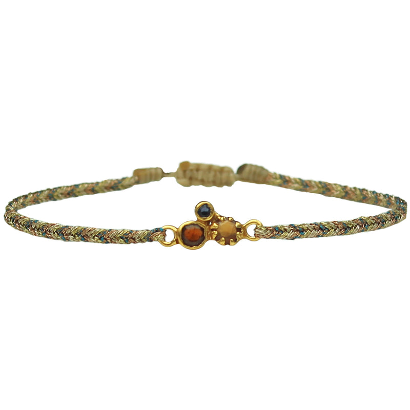 HESSONITE & BLUE SAPPHIRE BRACELET