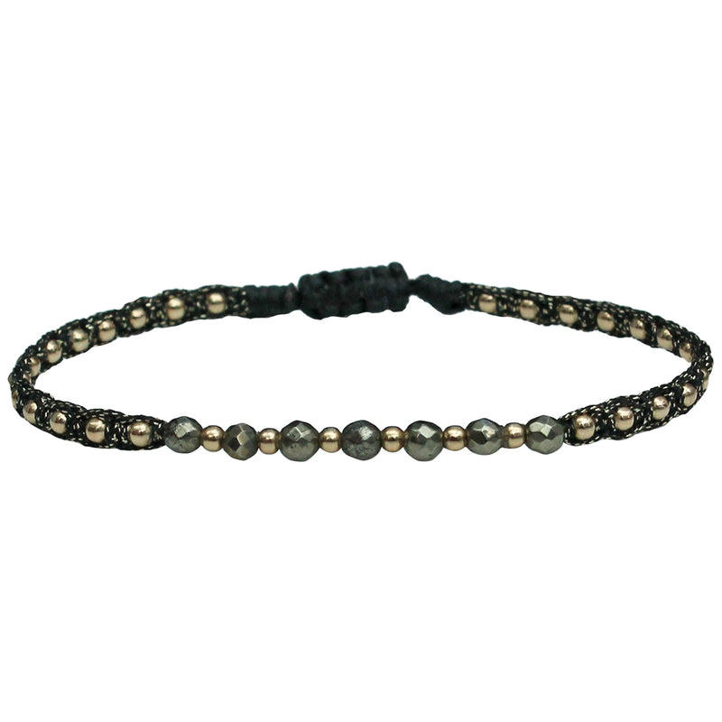 MAR BRACELET IN DARK TONES WITH PYRITE