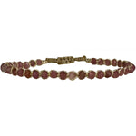 HANDWOVEN MOON BRACELET FEATURING STRAWBERRY TOURMALINE STONES