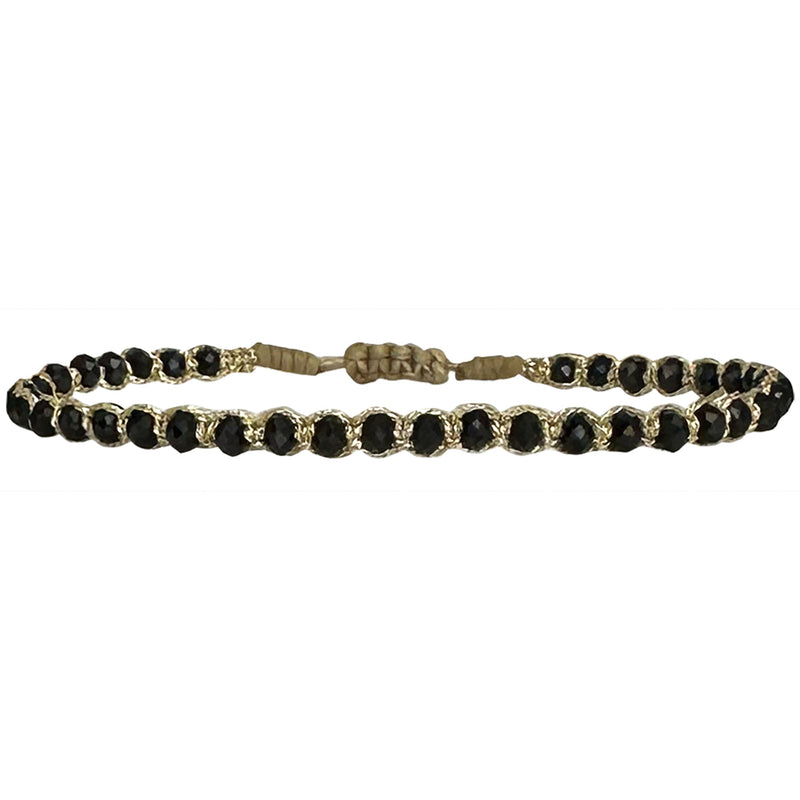 HANDWOVEN MOON BRACELET FEATURING SPINEL STONES