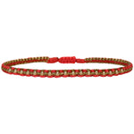 HANDWOVEN NEON-BEADS BRACELET IN PINK WITH GOLD BEADS