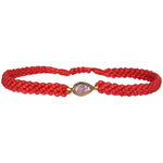 This gorgeus bracelet is handwoven by our team of master artisans using macramé techniques. An impressive Pink tourmaline is the centerpiece of this iconic design. It's the perfect accessory to add a little sparkle in your life.  Details:      Pink tourmaline semi-precious stone     Vermeil setting     Macramé weaving technique     Adjustable handwoven bracelet     Width 4mm