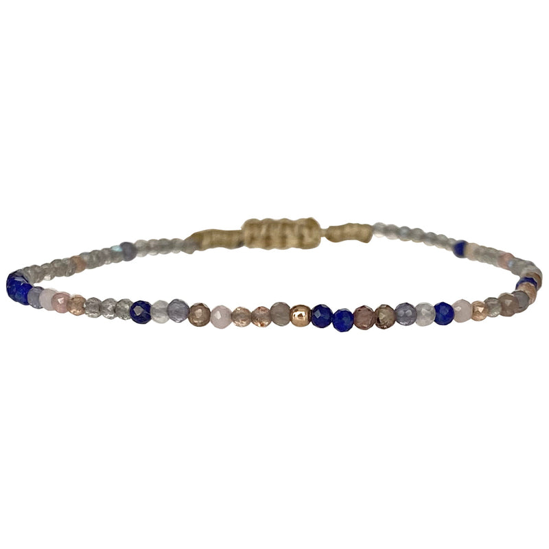 OCEAN HANDMADE GEMSTONE BRACELET IN PINK AND BLUE TONES