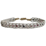 If you wish for simple elegance and versatility this handmade bracelet is just for you. It is handwoven by our team of artisans using intermixed semi-precious stones and metallic threads.  Details:  - Women bracelet  - Semi precious stones  -Adjustable bracelet  -Width: 5mm  -Can be worn in the water