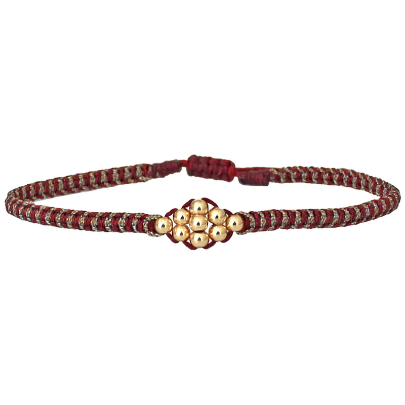 ROMBO BRACELET IN BURGUNDY & GOLD