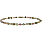 This delicate jewel is handmade using gold filled beads and Watermelon Tourmaline semi-precious stones. This beauty will be one of your favorite bracelets as you can wear it with any accessories or outfits. Give to your looks a touch of elegance and sparkle !  Details:  - Watermelon Tourmaline semi-precious stones   - 14 K gold filled beads  -Adjustable bracelet  -width: 2m  -Can be worn in the water