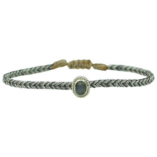 HANDMADE LABRADORITE STONE BRACELET IN DARK TONES