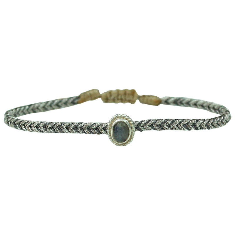 HANDMADE LABRADORITE STONE BRACELET IN DARK TONES