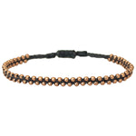 TRENZA HANDWOVEN BRACELET IN GREY & ROSE GOLD