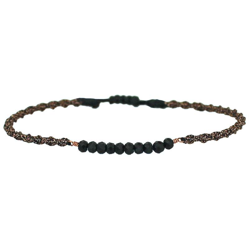 HANDMADE TWIST BRACELET WITH SPINEL SEMI PRECIOUS