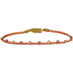HANDMADE VELVET BRACELET IN PINK & GOLD