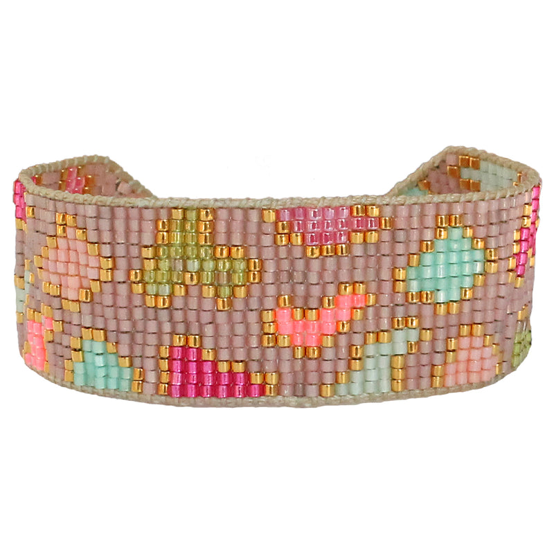 LEOPARD BRACELET IN PINK & GOLD TONES