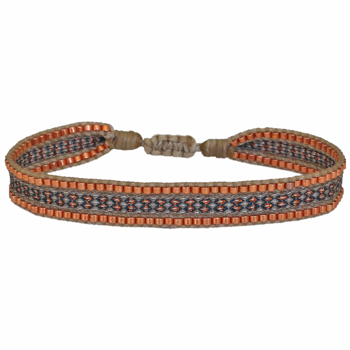 KENIA HANDMADE BRACELET IN BEIGE AND COPPER TONES shop.lejudesigns