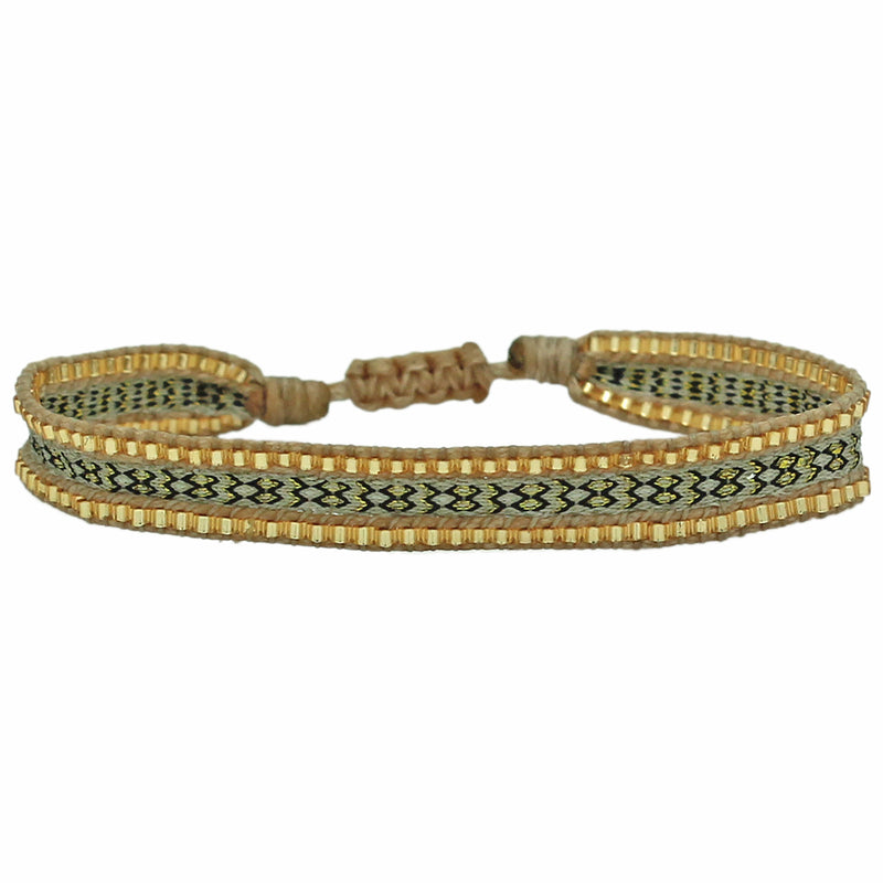 BT BRACELET IN GOLD, BEIGE AND BLACK