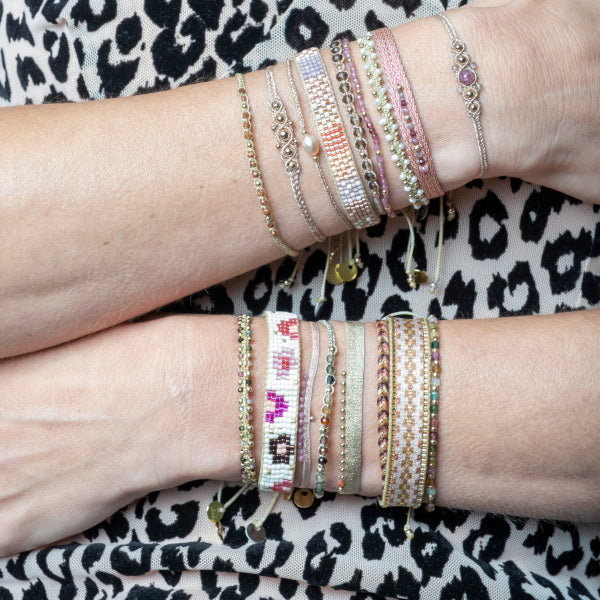 HANDWOVEN ORION BRACELET WITH ROSE GOLD DETAILS