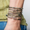 HANDWOVEN HOLLY BRACELET FEATURING SPINEL STONES AND GOLD