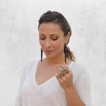 Kleio Horn Black Statement Ring Gold