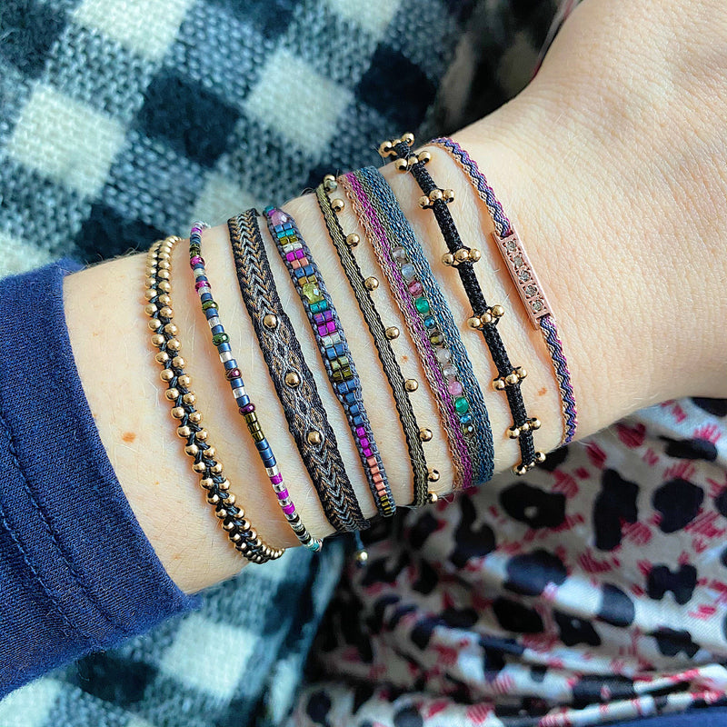 DIAMOND BAR BRACELET IN LILAC TONES