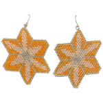 HANDMADE FLOWER EARRINGS IN BRIGHT PINK AND ORANGE TONES