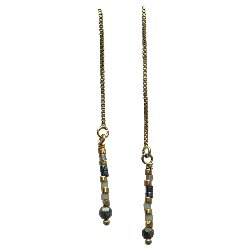 14K GOLD FILLED CHAIN EARRINGS IN NEUTRAL TONES