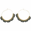HOOP EARRINGS IN GOLD & BLACK TONES