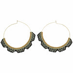 HOOP EARRINGS IN GOLD & BLACK TONES