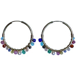 GOLD KIARA HOOP EARRINGS WITH INTERMIXED STONES
