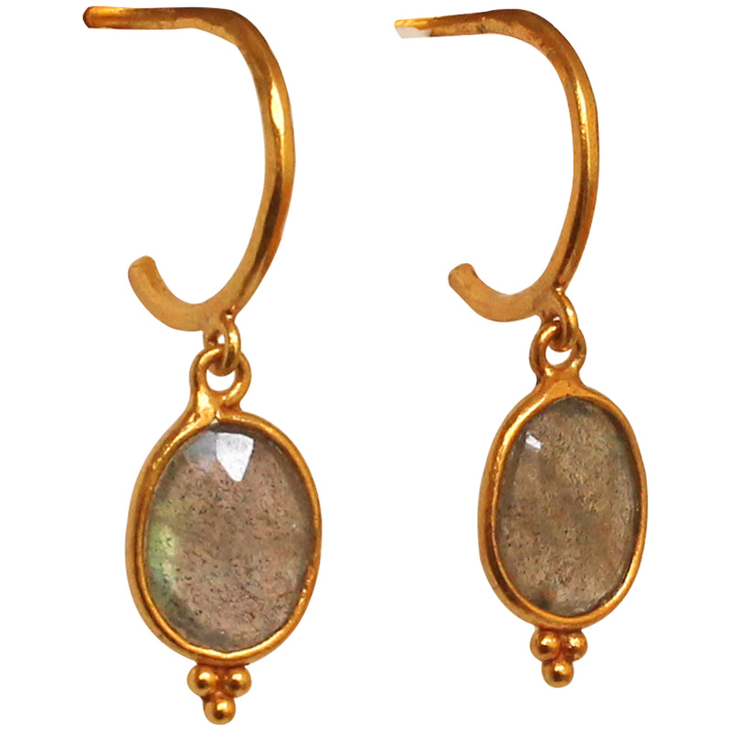 MAGICAL LABRADORITE STONE DROP EARRINGS