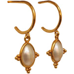 BEAUTIFUL OVAL DROP PEARL EARRINGS