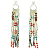 TOPO EARRINGS IN TURQUOISE, ORANGE AND SILVER TONES