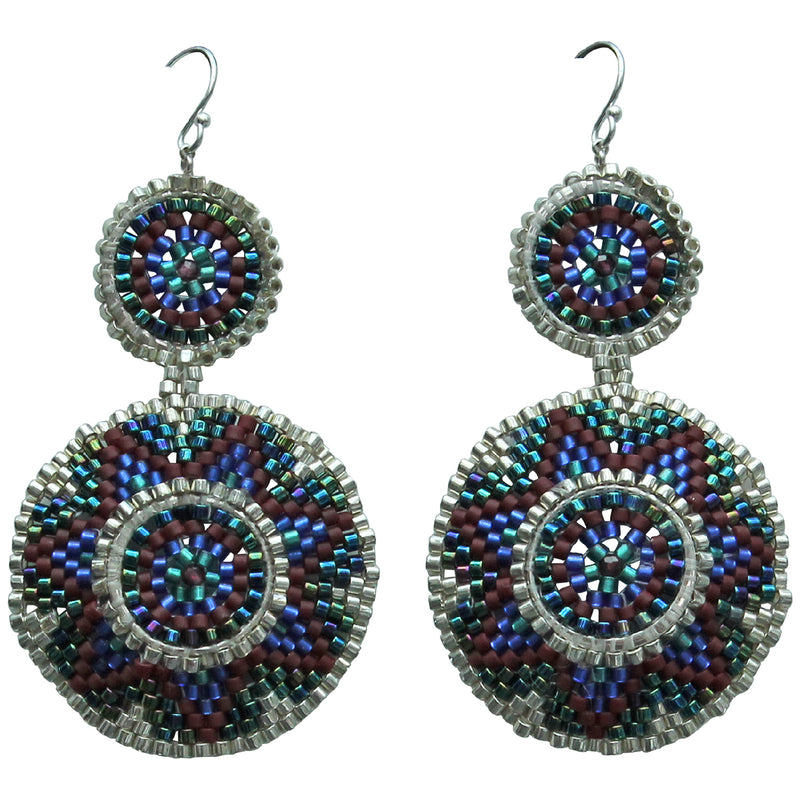 WINTER EARRINGS IN BLUE & SILVER TONES