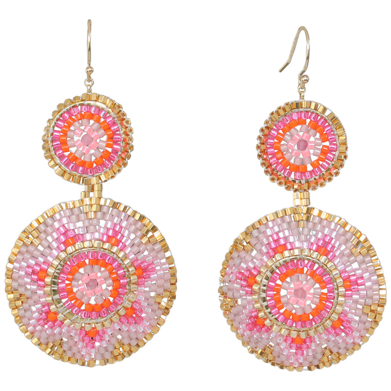SUMMER EARRINGS IN PINK & GOLD TONES