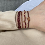 ROMBO BRACELET IN BURGUNDY & GOLD