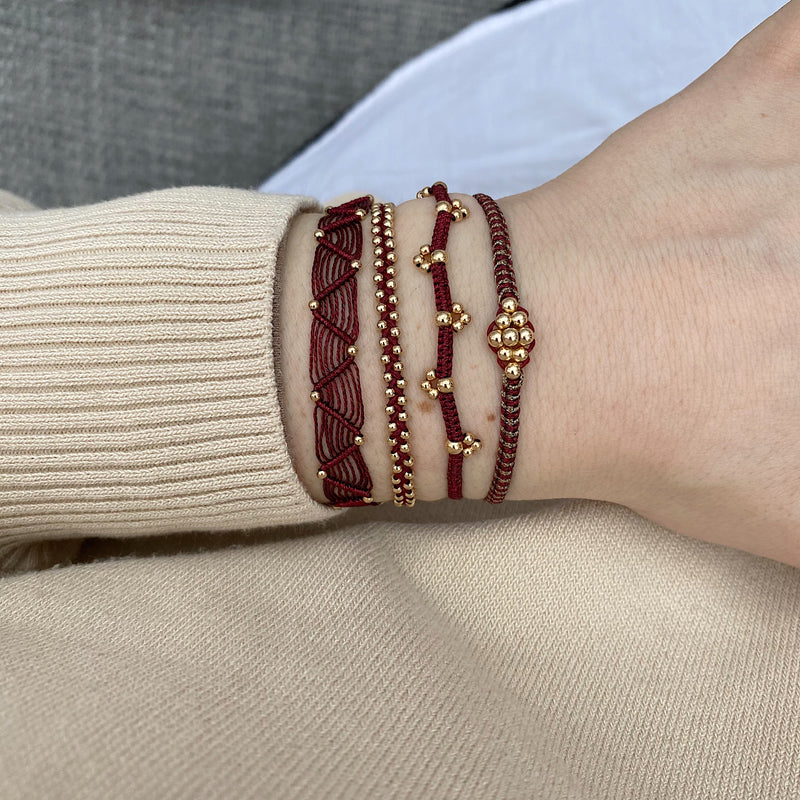 ROMBO BRACELET IN BURGUNDY & GOLD