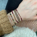 GYPSY BRACELET IN BURGUNDY, ROSE GOLD & SEMI-PRECIOUS STONES