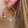 GOLD KIARA HOOP EARRINGS WITH INTERMIXED STONES