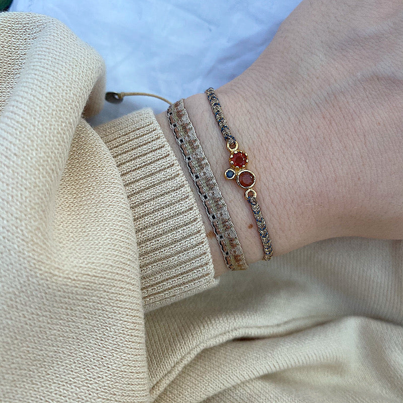 HESSONITE & BLUE SAPPHIRE BRACELET