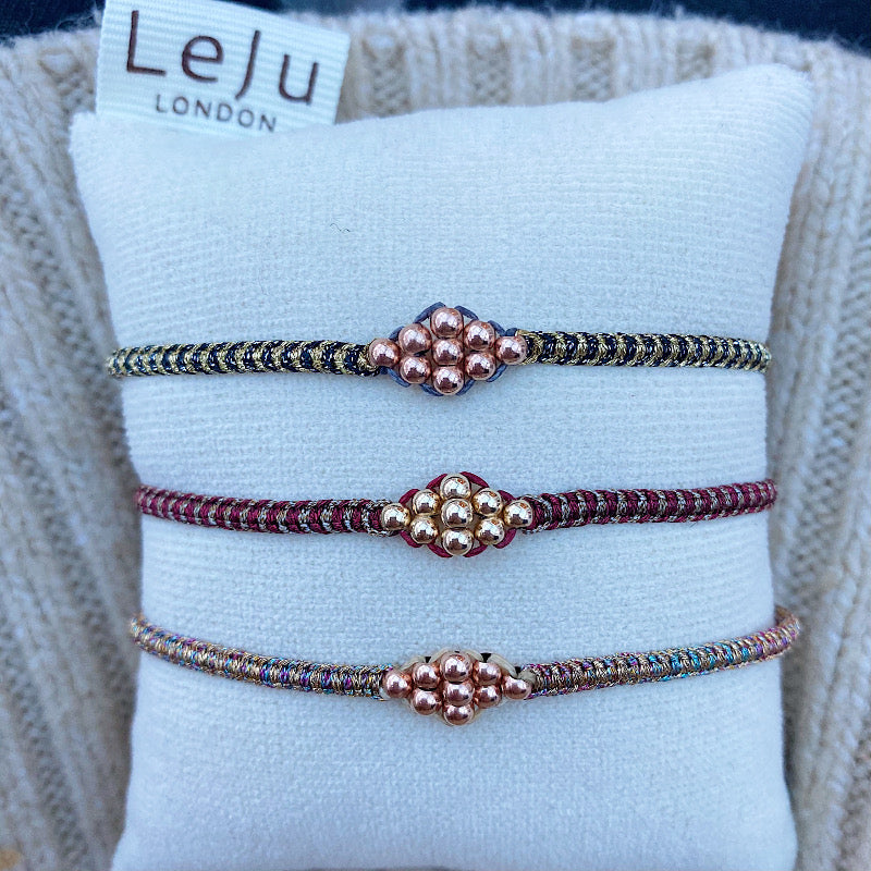 ROMBO BRACELET IN BURGUNDY & GOLD