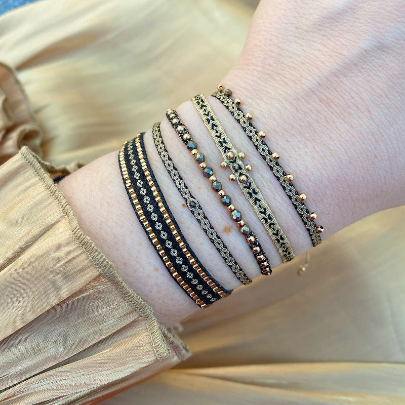MAR BRACELET IN DARK TONES WITH PYRITE