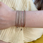 BASIC HANDMADE BRACELET IN PASTEL PINK AND COPPER