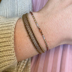 CALMING PEACH SUNSTONE SINGLE STRAND HANDMADE BRACELET