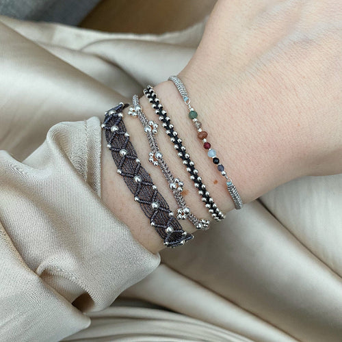 GYPSY BRACELET IN SILVER & SEMI-PRECIOUS STONES