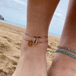 SHELL ANKLET BRACELET IN PINK TONES & GOLD